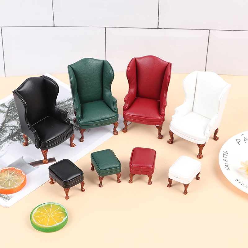 

1:12 Dollhouse Mini Furniture Leather Sofa With Pedal Doll House Furniture Decor