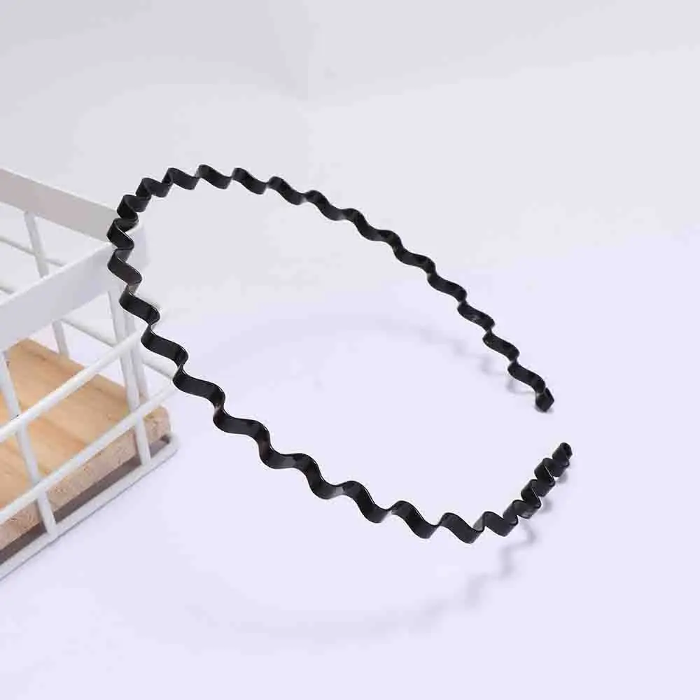 

Unisex New Wave Zigzag Hot Metallic Sport Hair Accessory Hoop Black Head Band