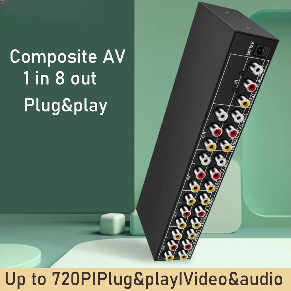 8 Ʈ AV й, 8    й ó ڽ, RCA AV й, STB, DVD, 1X8 RCA