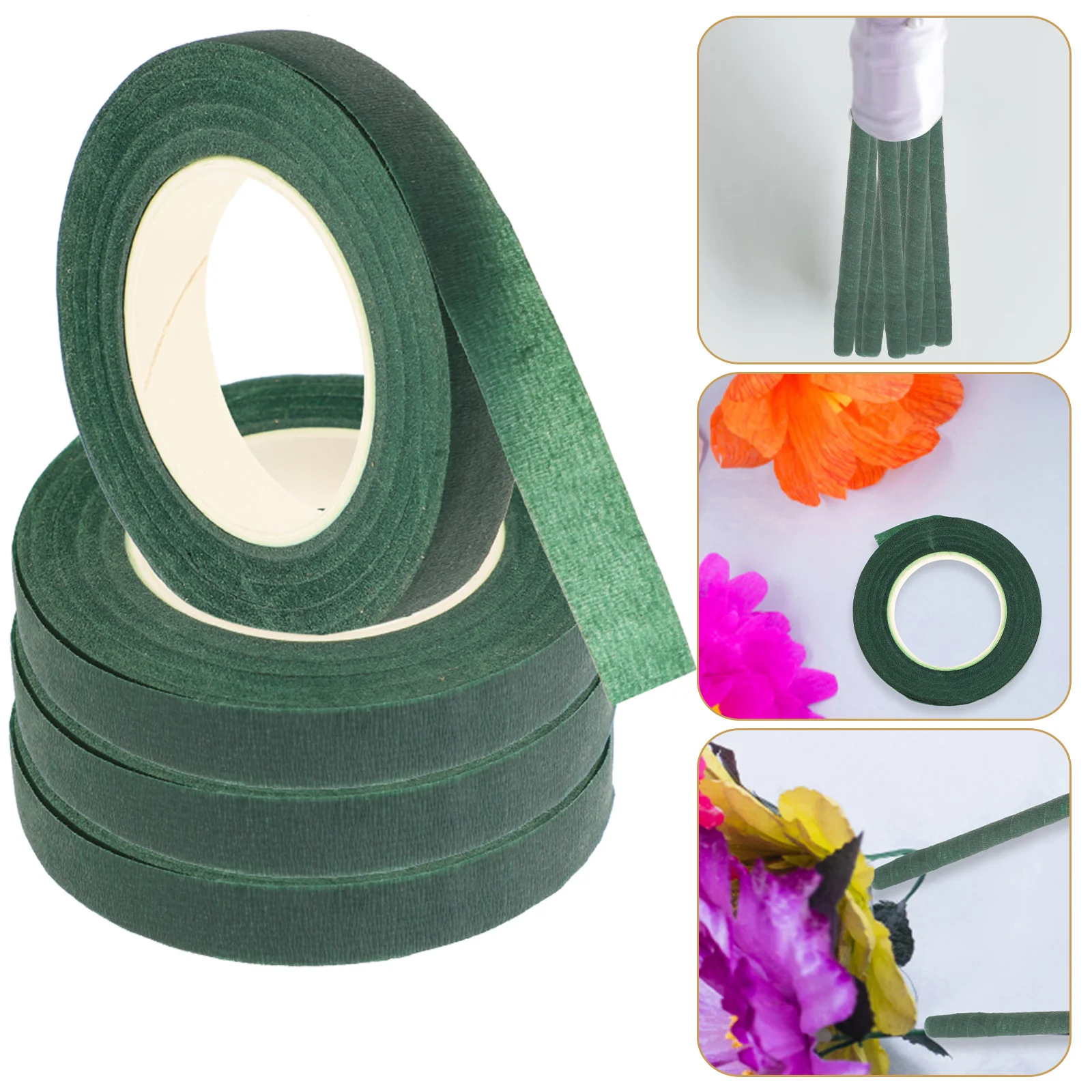 

4 Pcs Floral Tape Wound Water Proof Flower DIY for Waterproof Paper Florist Green Wrapping Stem Tapes Wraps