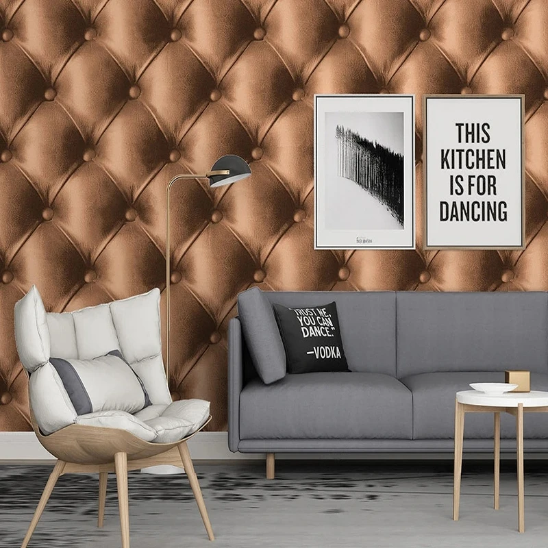 Custom Photo 3D Wallpaper Wall Murals Brown Leather Soft Bag Pattern Fresco  Living Room Sofa Bedroom TV Home Decor 3D Wall Paper| | - AliExpress