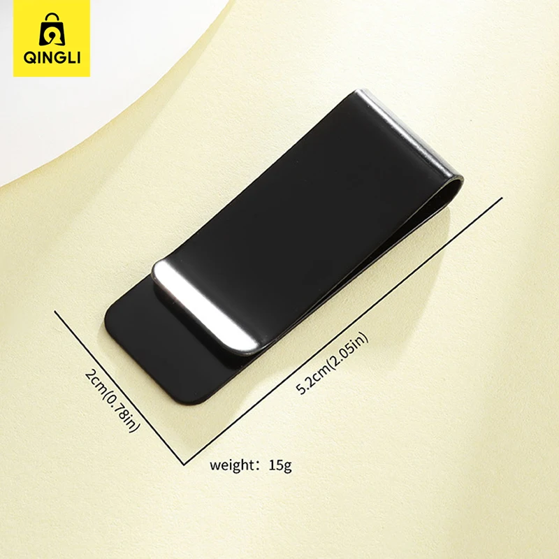 Brushed Metal Cash Clip Wallet Thin Stainless Steel Brass Tie Clip Rose Gold Dollar Cash Clamp Holder Small Money Ticket Clips 5