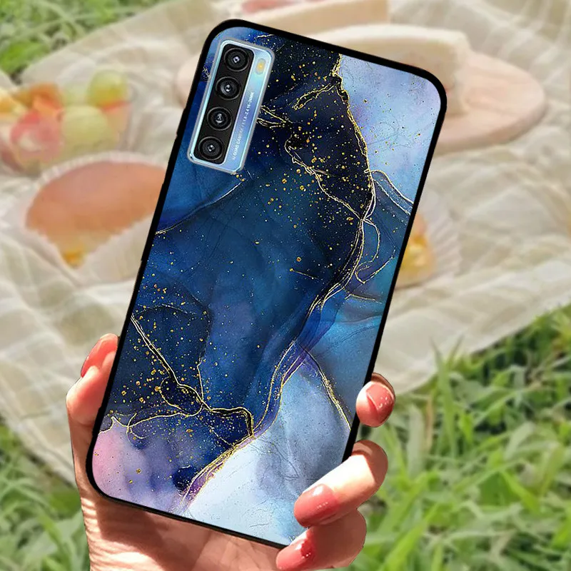 Elegant Black Marble Silicone Soft Case - Protective Bumper Cover