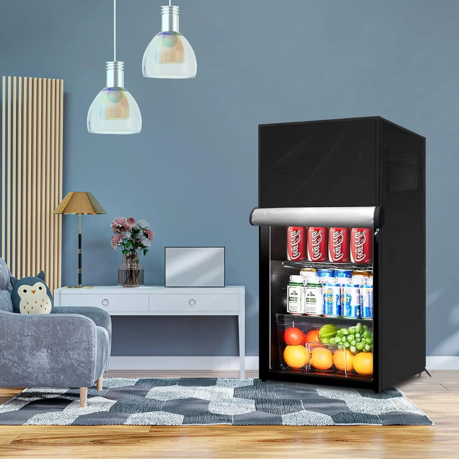 Refrigerator cover, waterproof and dust-proof cover for protecting outdoor, household upright freezers - refrigerated refrigerat 3