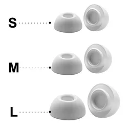 Noise Reduction Silicone Ear Tips - 3 Pairs of Comfortable Earbuds Covers (White)