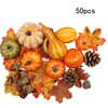 50pcs Simulation Pumpkin Golden Autumn Mini Pumpkin Set Halloween Pumpkin Thanksgiving Decoration Pumpkin Decorations тыква 2