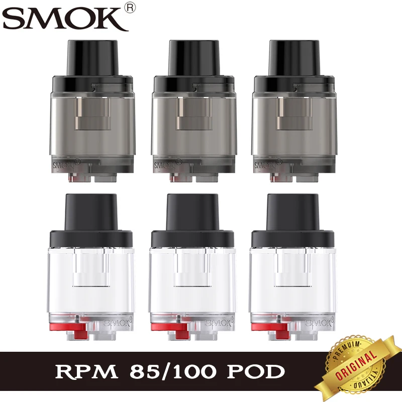 3 Buah/Boks SMOK RPM Asli 85/100 Cartridge Pod Kosong 6ML Fit RPM 2 RPM