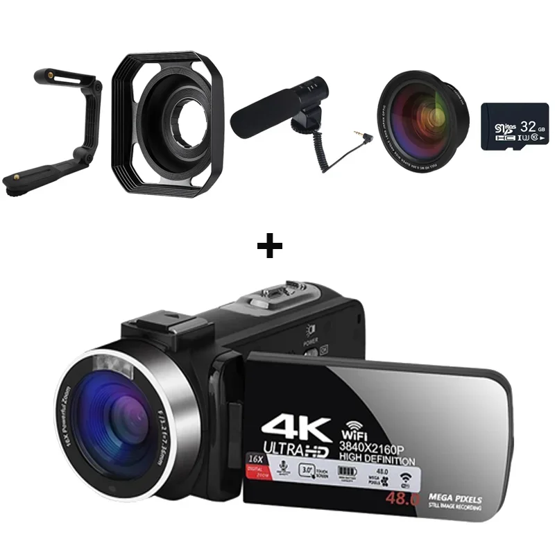Câmera digital 4k filmadora profissional para youtube 48mp wifi câmera de vídeo 18x zoom digital câmera webcam digital para tiktok 7