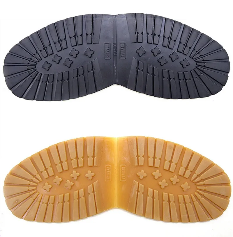 Verdickte Gummi-Schuhsohlen für Herren, Leder, Business-Schuhe, Fersensohle, rutschfeste Reparatur, DIY-Ersatz-Außensohlen, schwarz, gelb, Mattenpolster – Detail 8
