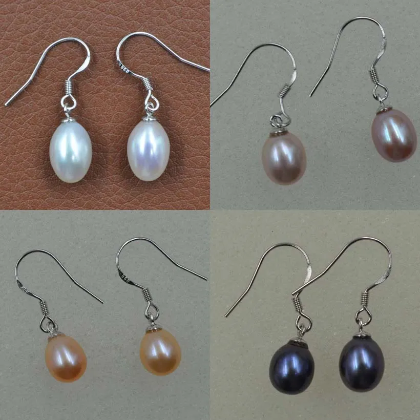 

Wholesale 10 Pairs Drop Freshwater Pearl 7-8mm S925 Hook