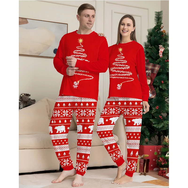 New Year's Christmas Matching Family Pajamas 2025 Mother Father Kids Baby Boy Girl Outfits Pyjamas Xmas Family Look Clothes Set 3
