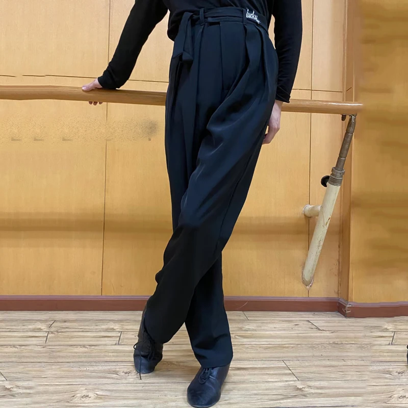 Dance Pants Men's Professional Latin Dance Practice Modern Loose Trousers Rumba Tango Wear DQS7378