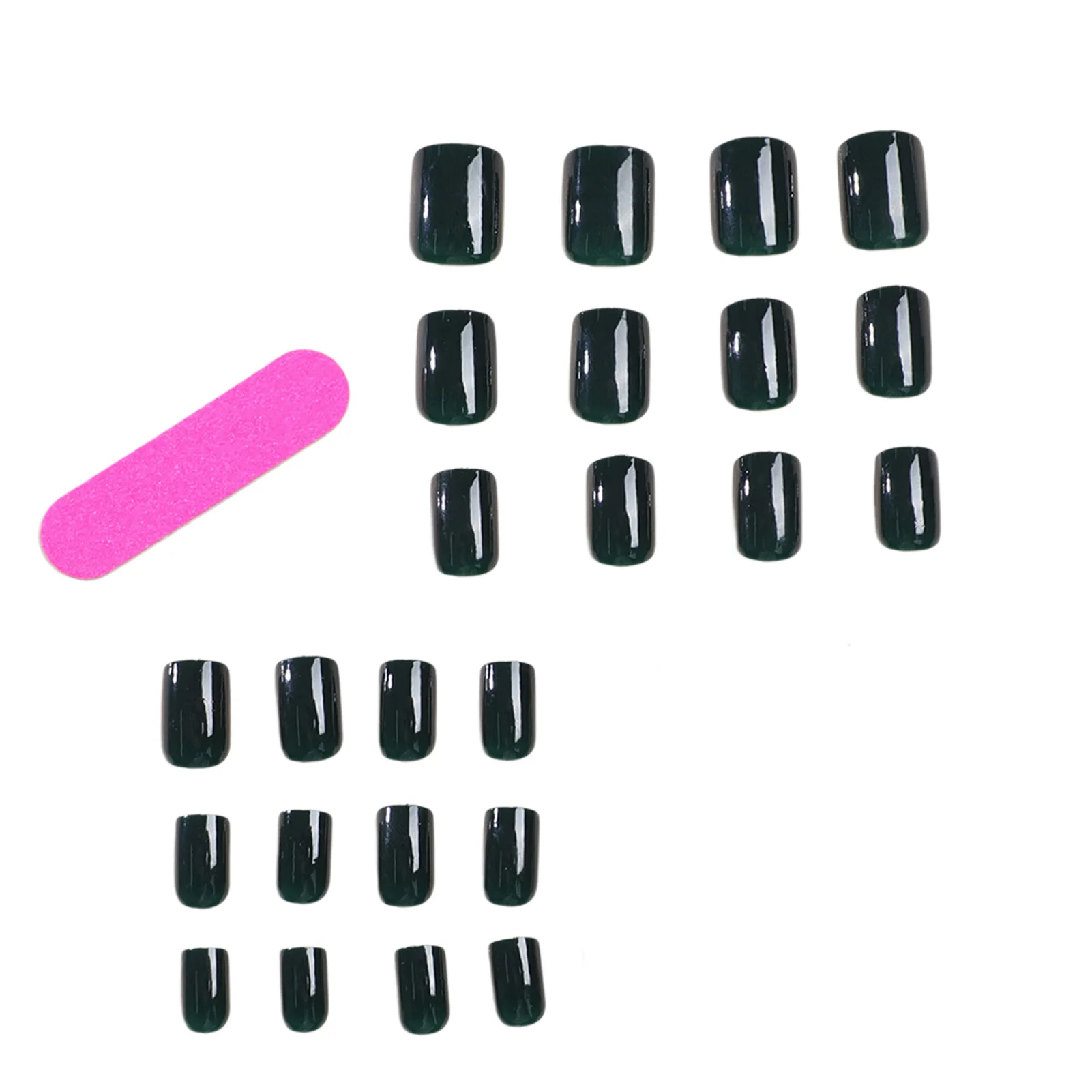 

Glossy Green Short Fake Nails Sturdy Material Various Sizes Nail for Daily Office Routine Duties