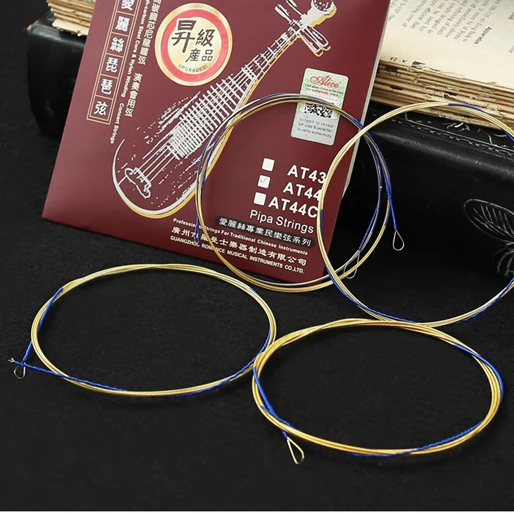5 Sets Alice AT44 Golden Multi-layer Nano Coating Pipa Strings