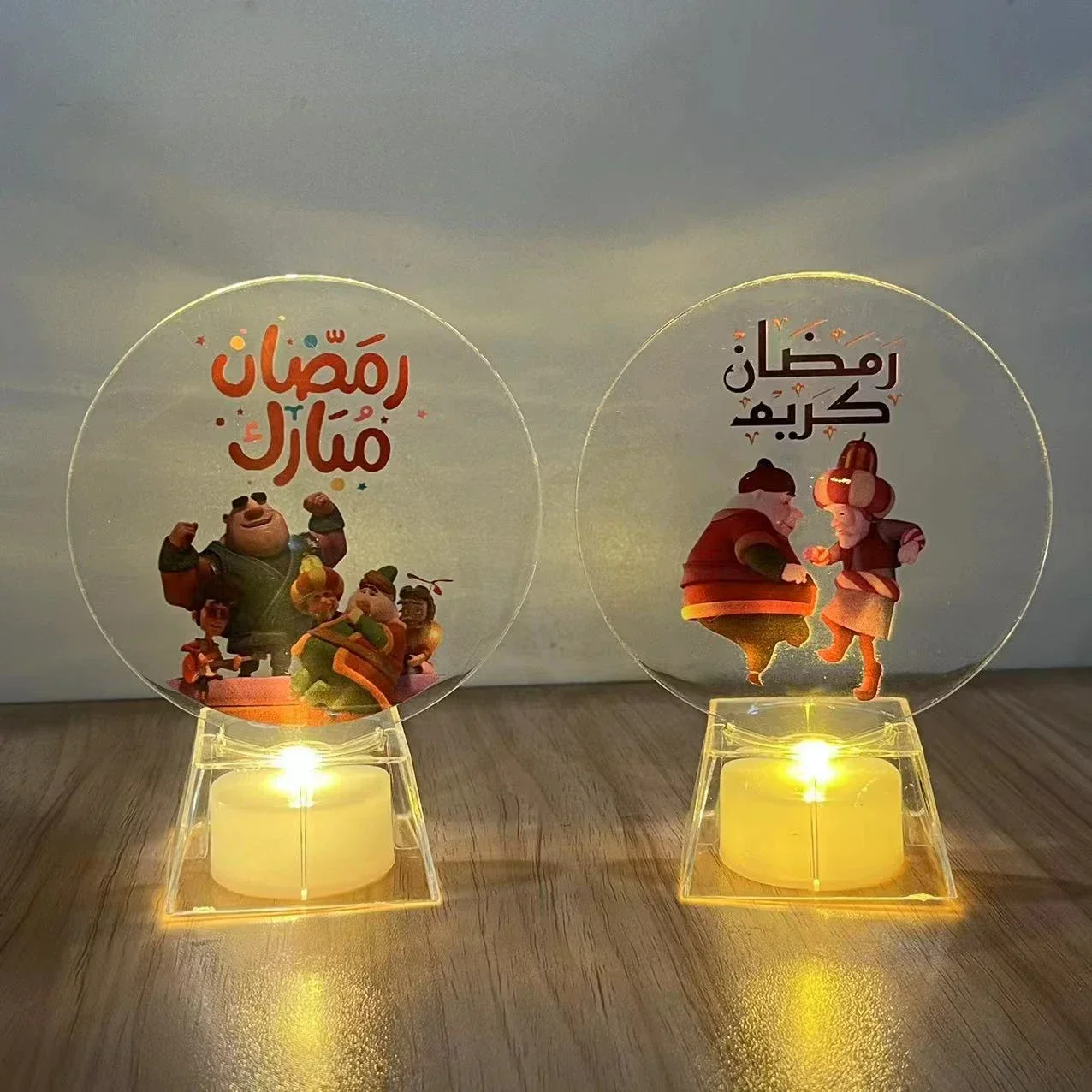

Islamic Muslim Ramadan Fairy Festival Lamp Moon Castle Acrylic LED Candle Night Light Eid Mubarak Home Bedroom Party Decoration