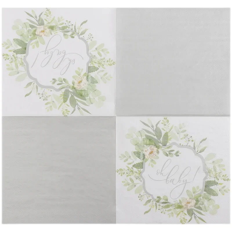 Forest Tissue Paper Colorful Printing Napkins Facial Tissue Wedding Paper 2 Layers of 20pcs Mother and Baby Available Food-grade