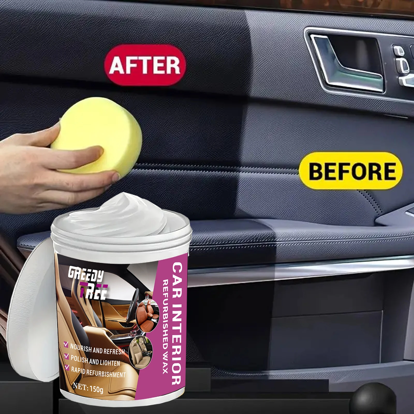 Auto Interior Repair Wax – Restore Scratches, Shine & Protect Leather/Plastic, UV Resistant, Easy Apply, Long-Lasting Car Care 5