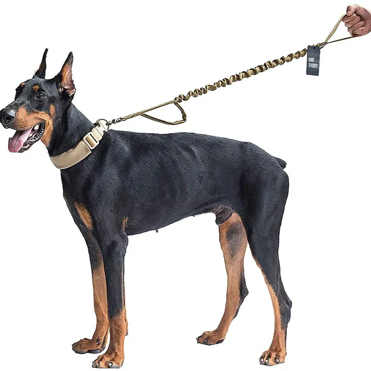 Army Tactical Dog Leash Nylon Bungee Leashes Pet Military Lead Belt Training Running Leash For Medium Large Dogs German Shepherd