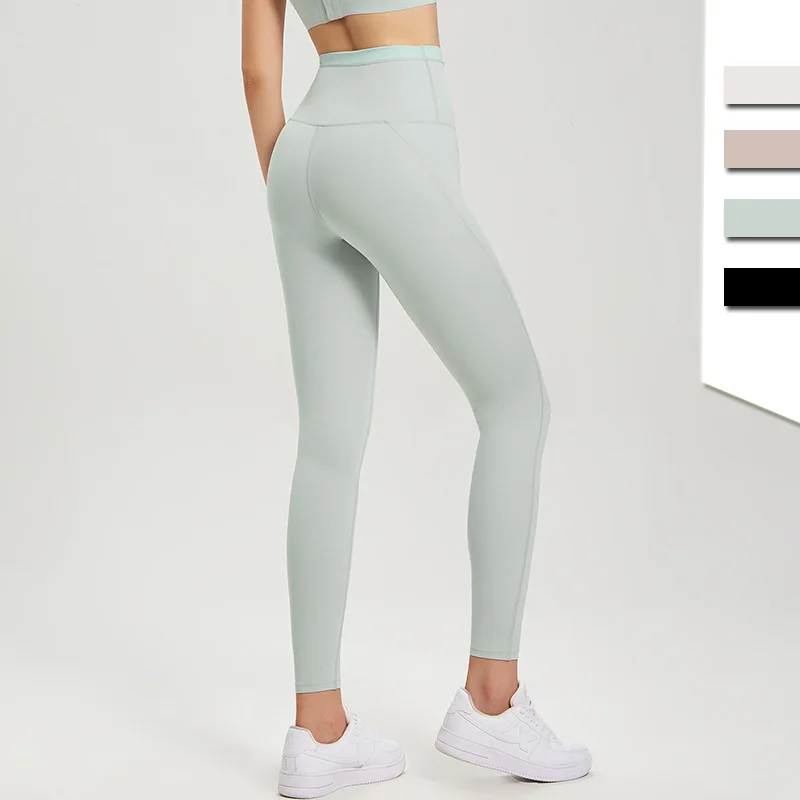 Women Yoga Pant High Waist Sport Leggings Stretch Hip-Lifting Gym Legging Hit-Color Soft Fitness Tights Running Trousers Female