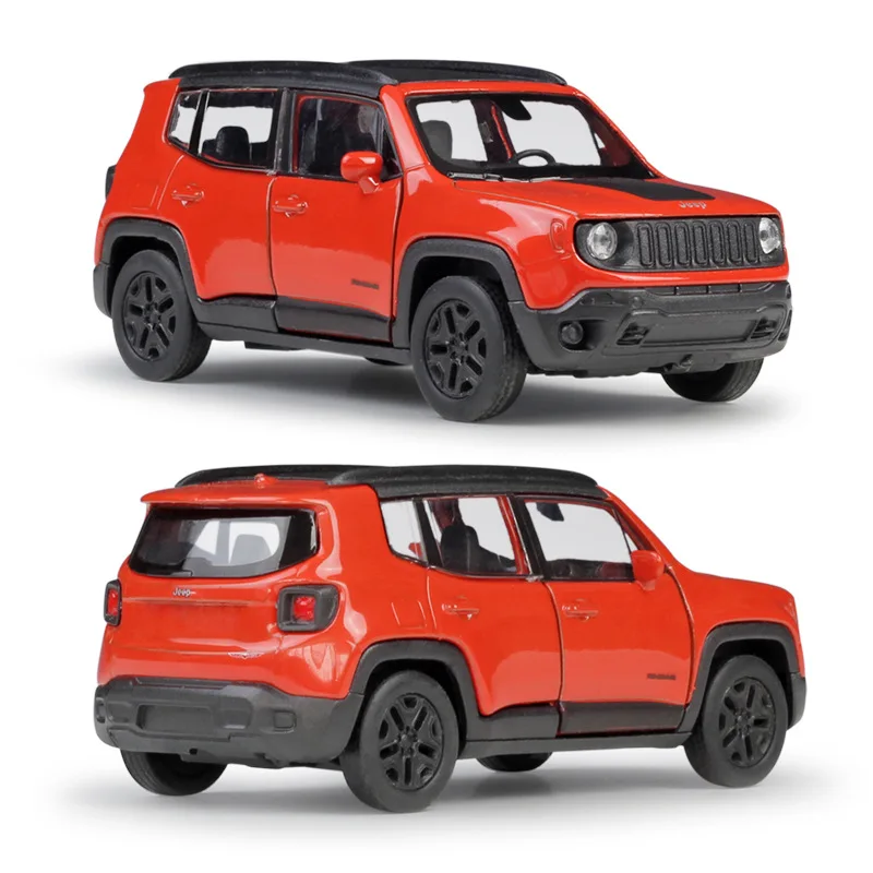 1/36 Jeep Renegade Trailhawk SUV Sport Toy Car Model Welly Diecast Vehicle Miniature Pull Back Collection Gift For Children Boys 3