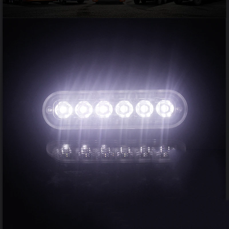 Luzes de nevoeiro LED para carro off-road, luzes externas, luz de trabalho, luz de inundação, branco, 6 SMD LED indicador, cauda traseira lâmpadas, 12V-24V, 2PCs