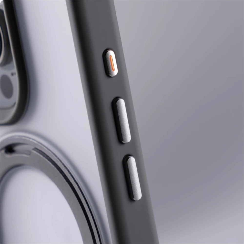 Magnetic Bumper Case with 360° Rotation Metal Ring Holder - Shockproof and Magsafe-Compatible Cover