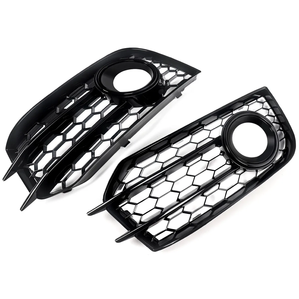 2pcs Foglight Covers Case For AUDI A1 8X 2010 2011 2012 2013 2014 Honeycomb Front Bumper Fog Light Lamp Cover Grilles Black