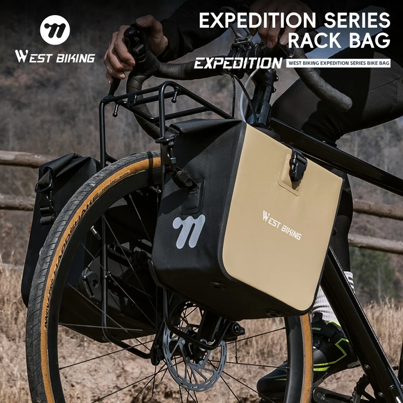 WEST BIKING Borsa Anteriore Multiuso Completamente Impermeabile per Bicicletta, Borsa Laterale Doppia 12L-20L, Borsa Portatile a Sgancio Rapido - immagine 3