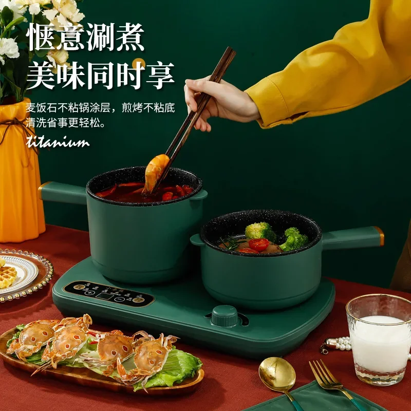 220V Multi Cookers: Miniature Breakfast Machine with Dual Pot and Multi-purpose Functionality 3