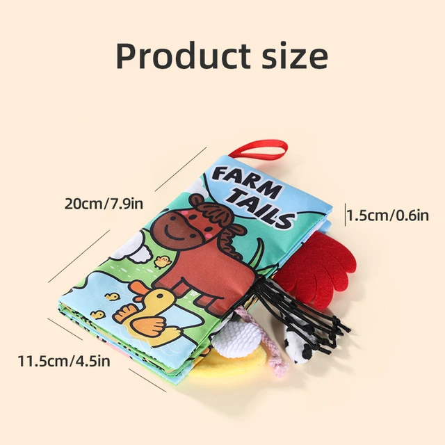 Baby Cloth Book 4 Pages 0-3 Year Old Early Education Cognitive Learning Tail Cloth Book 7 Styles Baby Fun Toys 2