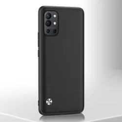 Luxurious PU Leather Silicone Hybrid Phone Case Cover for OnePlus 9 China (Black)