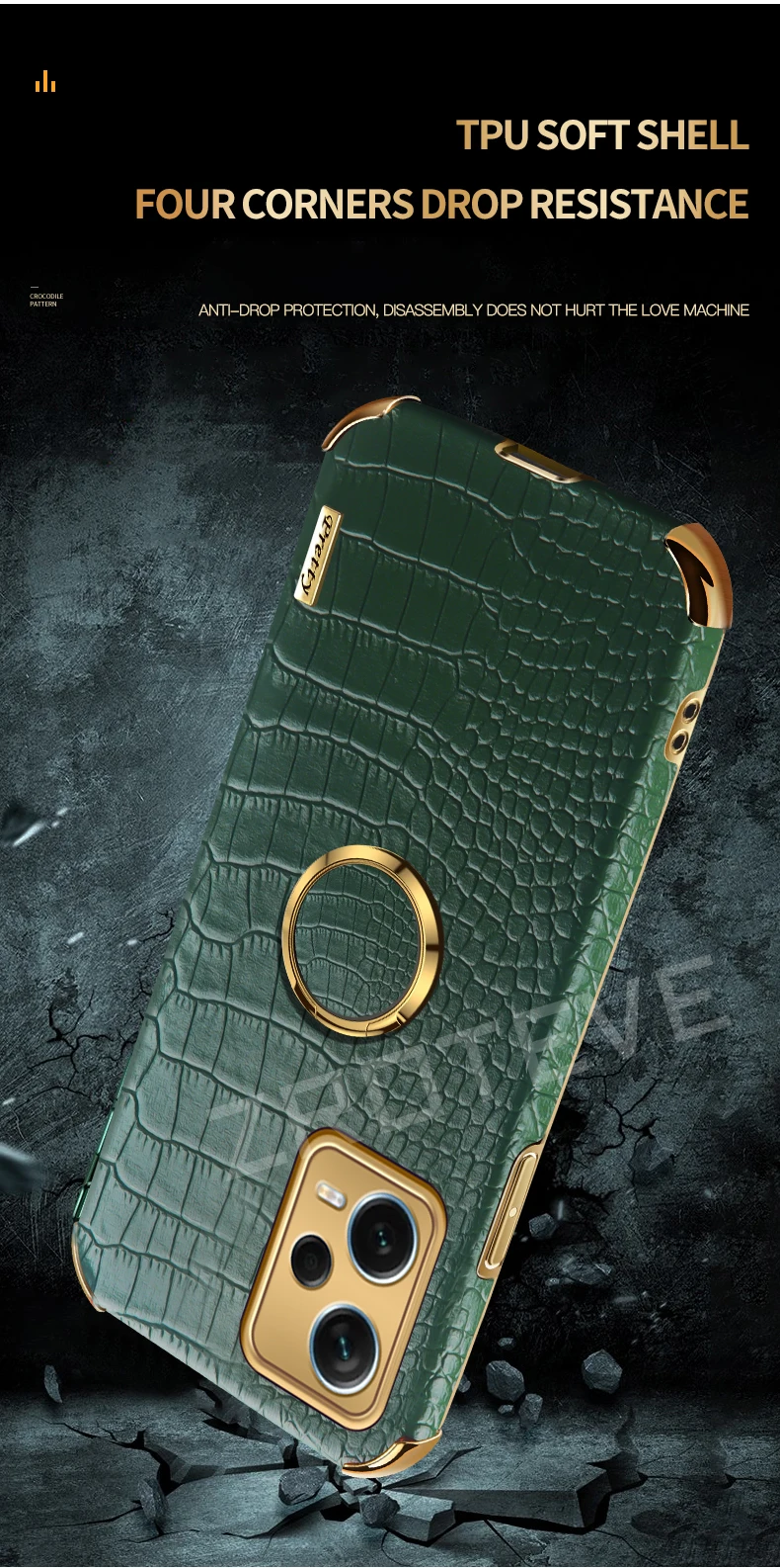 PocoX5 Fall Zroteve Überzug Silikon Krokodil Leder Abdeckung Für Xiaomi Poco X5 X4 Pro X3 NFC Xiomi Pocophone F3 F4 GT_voghion.com