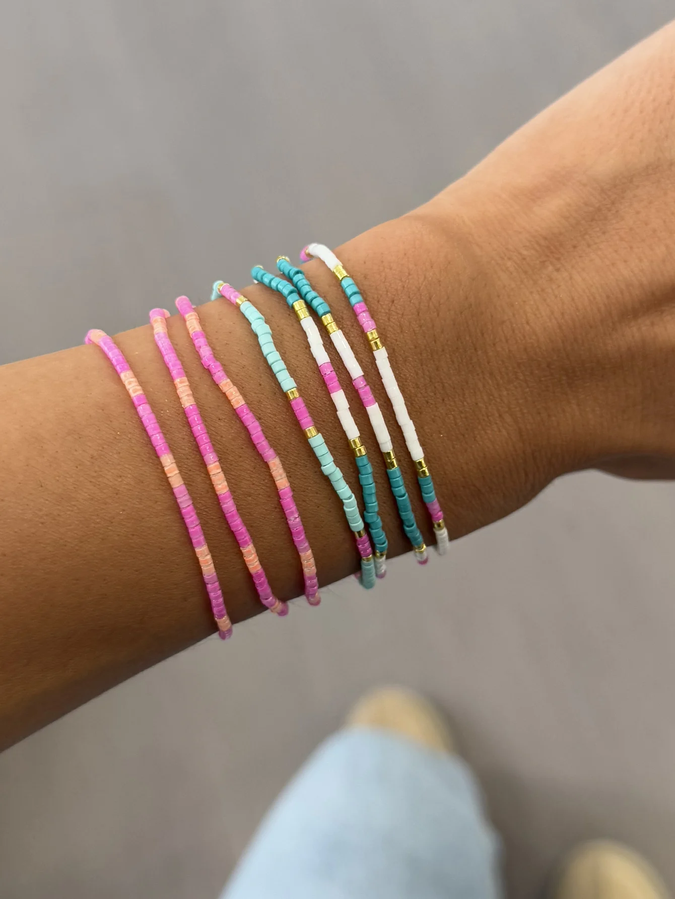 None 7PCS Bohemian Handmade Colorful Bead Multi for Women