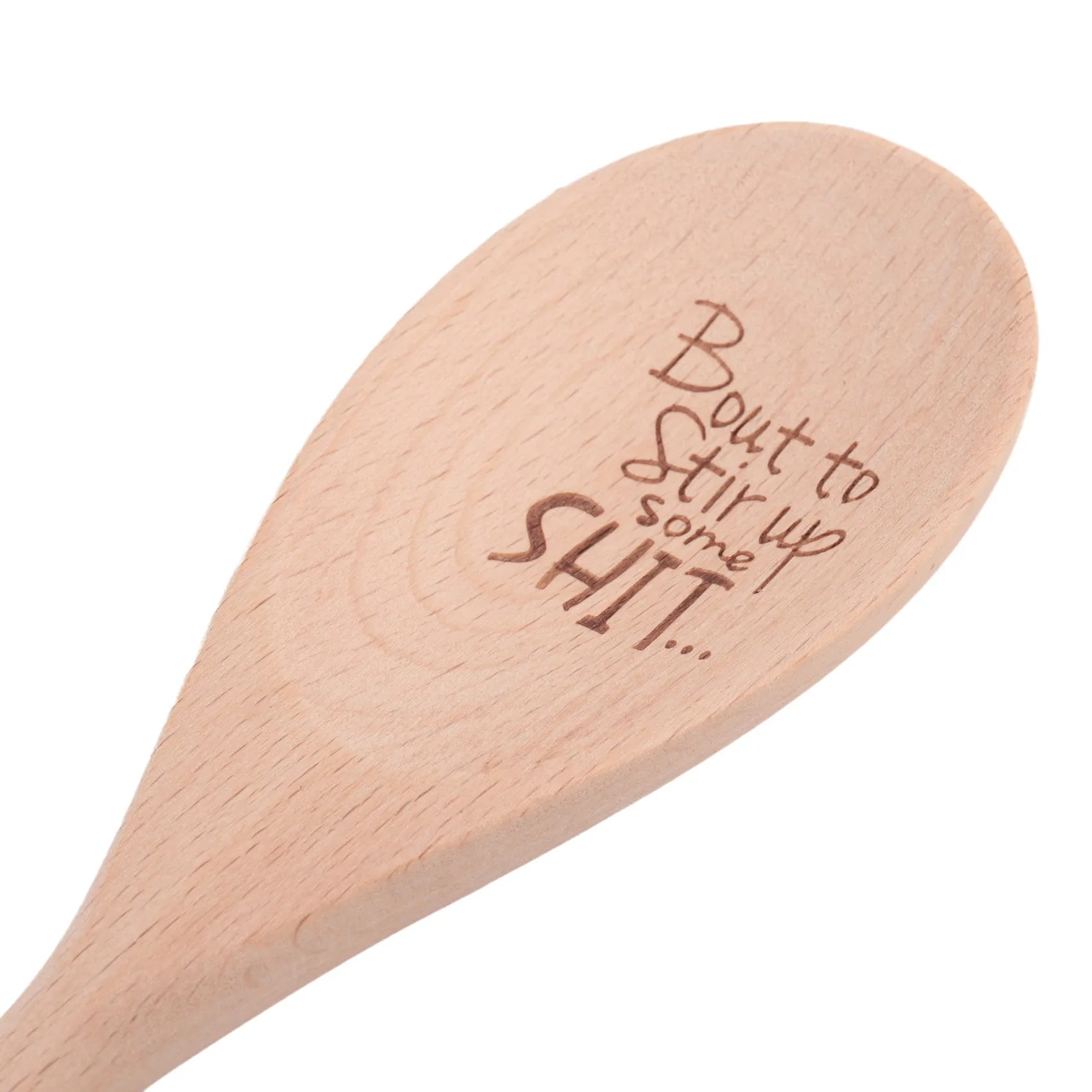 1x Funny Spoons,Bout to Stir Up Some Shit Engraved Funny Wooden Spoon,Unique Wooden Spoon