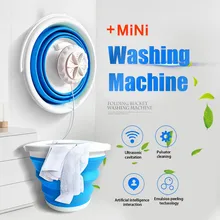 10L USB rechargeable folding washing bucket fantastic folding washing machine portable washer folding laundry tub basic home