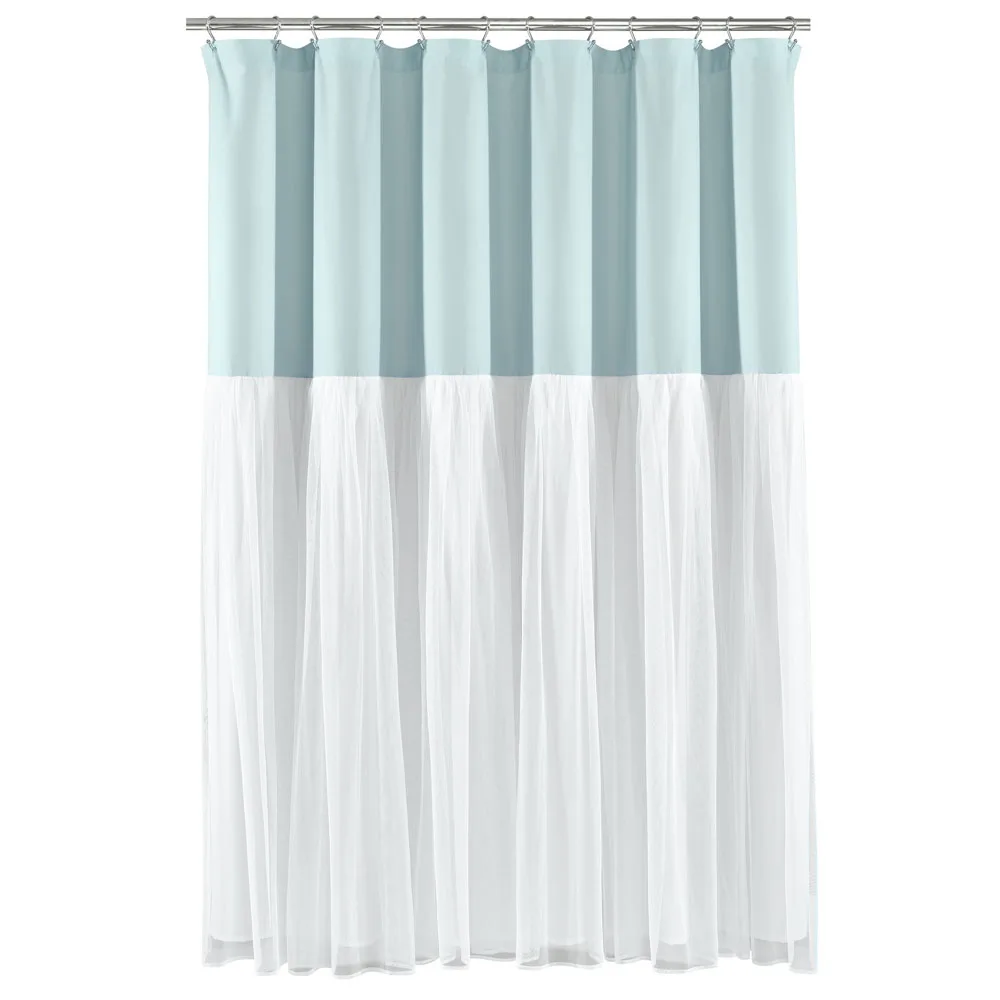 

Skirt Colorful Block Shower Curtain SPA Blue+White 182.9x182.9cm Shower Shower Supplies Shower Curtain Shower Rod