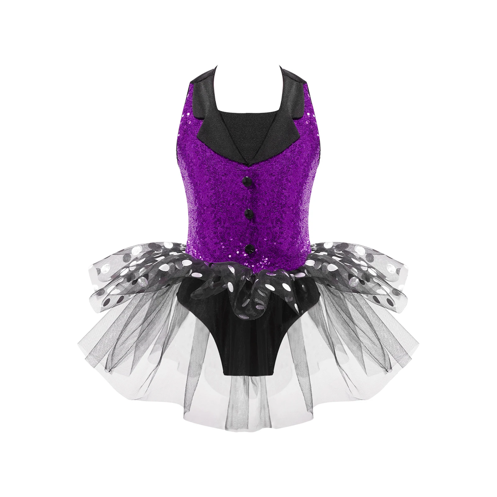 thumbnail image 1 of Ropa de baile para niñas y niños, vestido de tutú de Ballet con tirantes de lentejuelas en la espalda, traje de circo para actuación de danza moderna latina y Jazz, 1 of 5