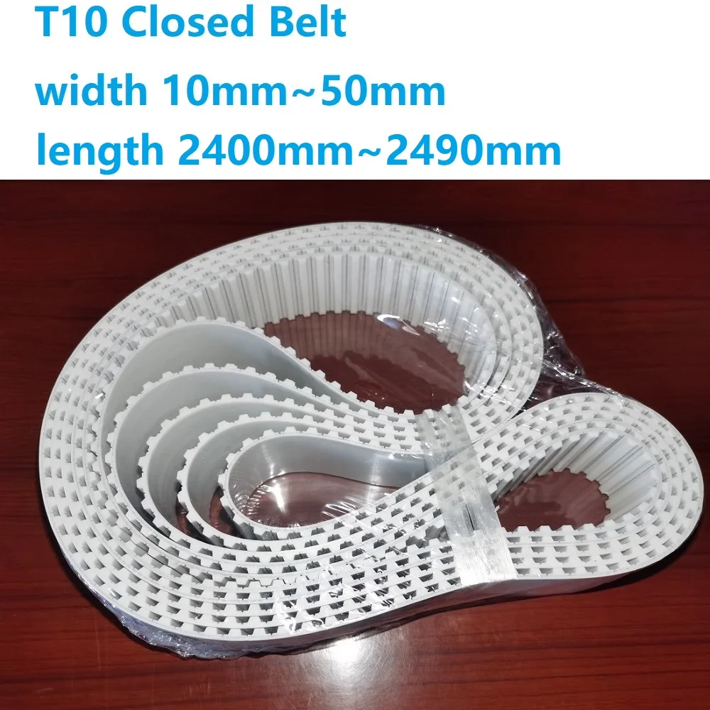 

240Teeth T10 Polyurethane Transmission Conveyor Timing Belt Closed Belt Loop Belt Steel Cord width 15mm/20mm/25mm/30mm/40mm/50mm