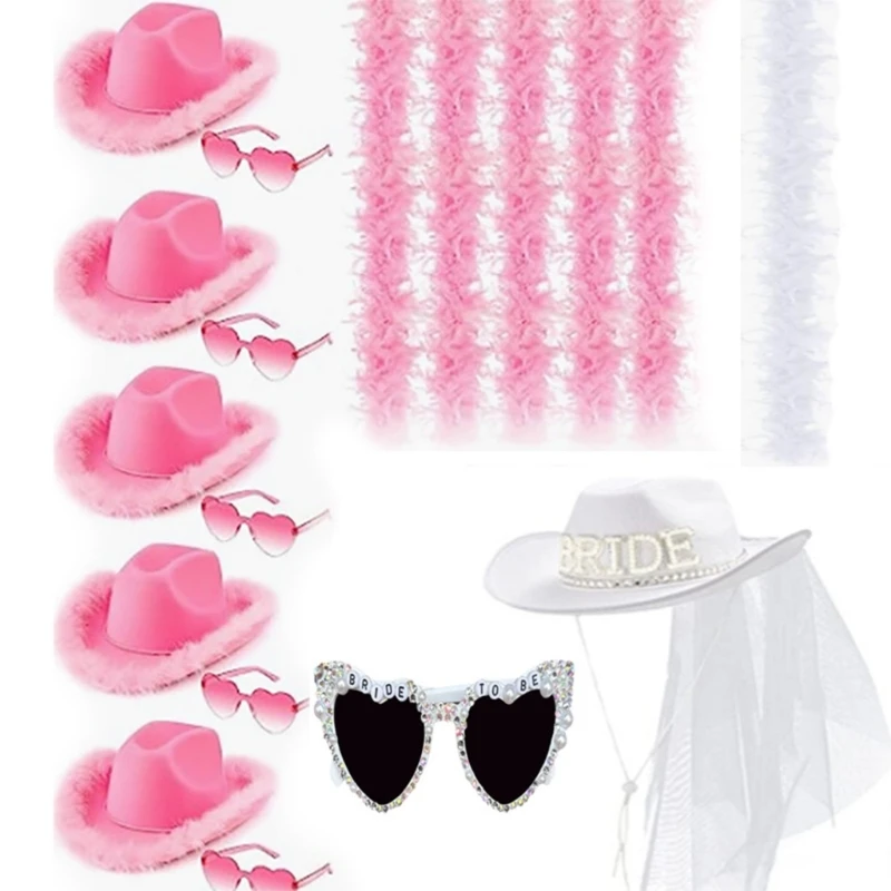 

Cowgirl Hat and Sunglasses and Scarf Elegant Photo Props Bachelorette Party