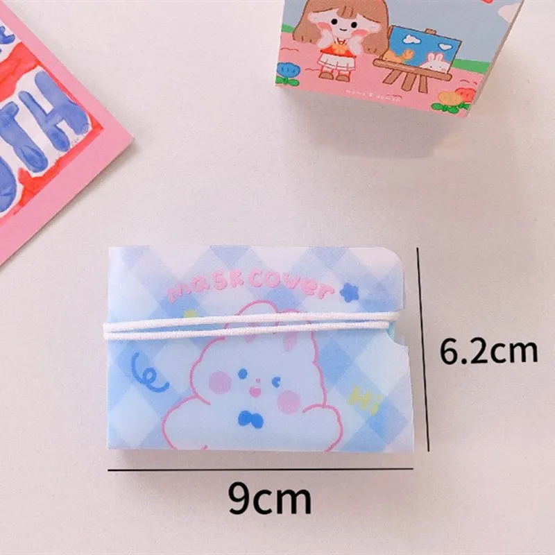 1Pcs Portable Pattern Mask Box for Disposable Mask Storage Clip Box Container Dust-proof Case Organizer 