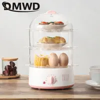 2L Mini Household Electric Food Steamer with Timer Knob control Auto Shut-off Visualization Food Warmer 3 layers Egg Boiler 1