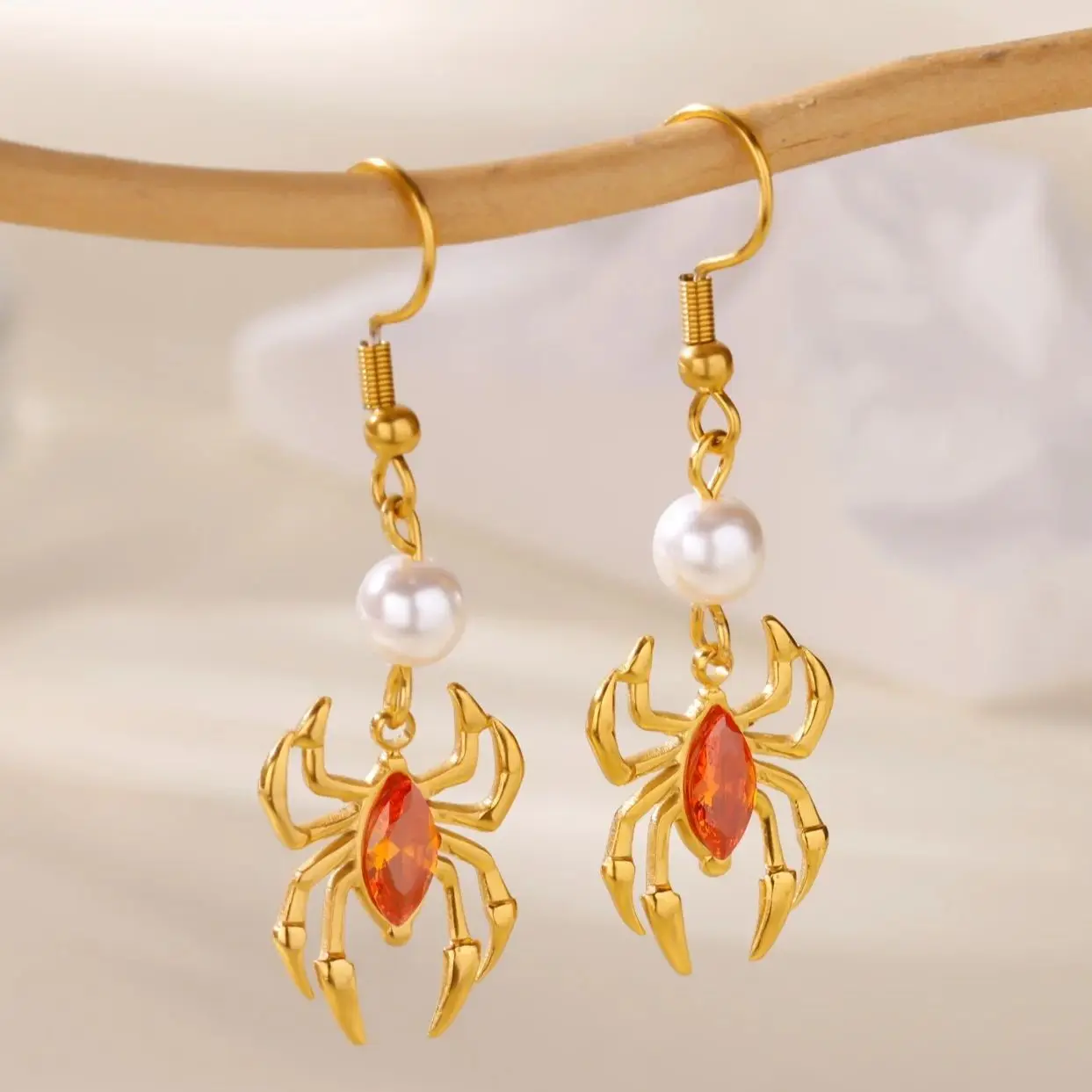 Stainless Steel Spider Earrings for Women