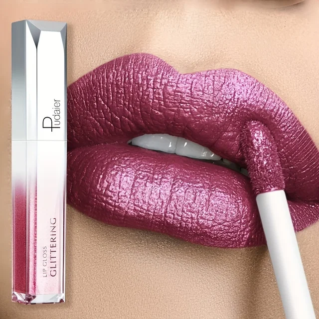 1PC Glitter Lip Gloss Matte & Shiny - Waterproof, Long Lasting , Non-Sticky, Vegan - for Party, Wedding, Daily Makeup