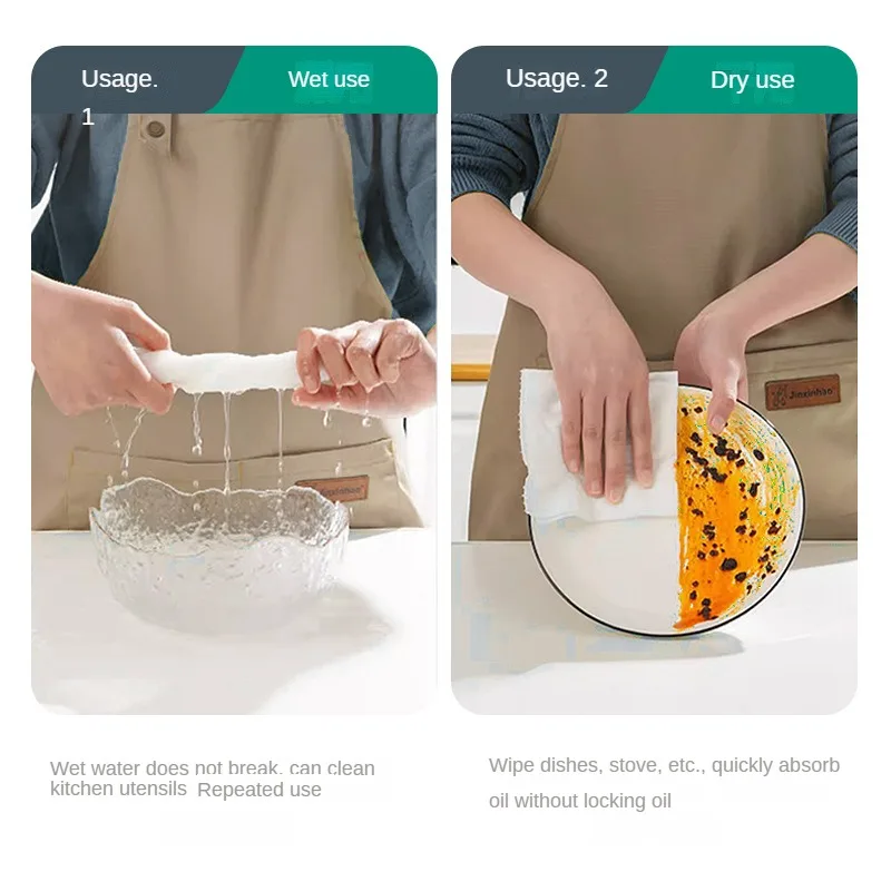 Disposable Paper Towel Kitchen Disposable Wipes Hanging Kitchen Wipes Reusable non-woven cleaning cloth Household Dishcloths Paper Towels Cleaning Pads