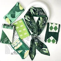 Neckerchief Camellia Scarves Textile ribbon dacron Headband Mid-Autumn Festival gift box scarf Plain weave Diagonal scarf