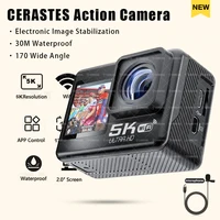 CERASTES Action Camera 4K60FPS WiFi Anti-shake Dual Screen 170° Wide Angle 30m Waterproof Sport Camera with Remote Control 1