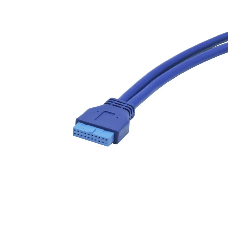 50cm 듀얼 USB 3.0 A 암 2 포트-USB 3.0 20Pin 암 컴퓨터 마더보드 설치 케이블(나사 구멍 어댑터 포함)