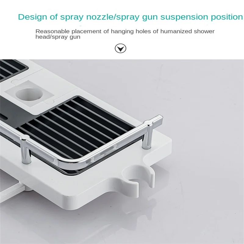 Shower Storage Holder shower storage holder Bathroom Shelf Pole Shelves Shampoo Tray Stand No Drilling Lifting Rod Shower Head Holder Rack Organizer