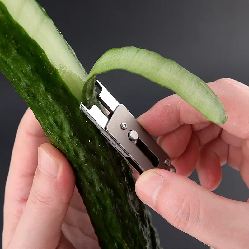 Mini Titanium Alloy Planing Knife Bottle Opener Portable Key Chain Pendant Outdoor Camping Multifunctional Tool Melon Peel necklace knife