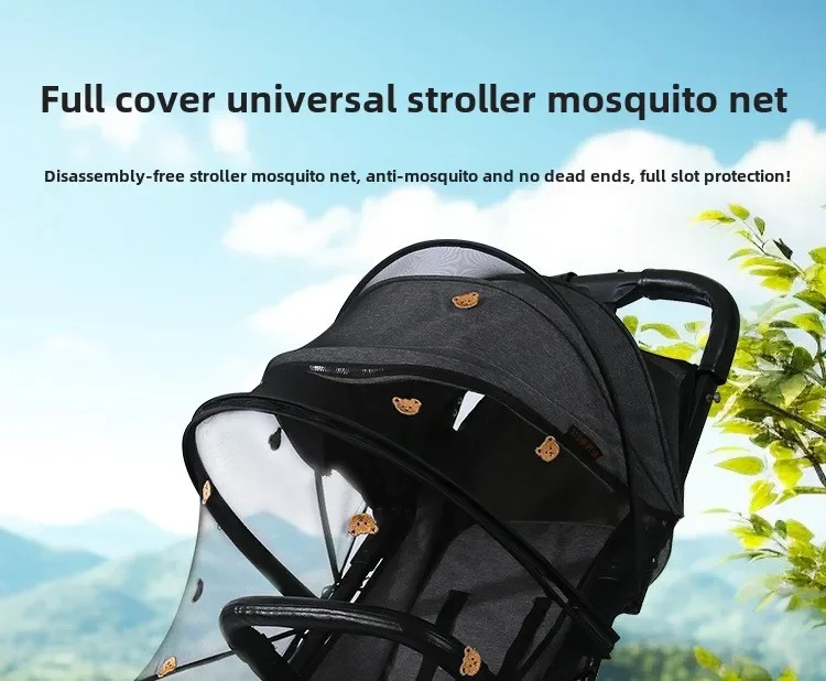 Description Picture 2 of itemBaby Stroller Insect Netting Mosquito Net Stroller Pushchair Insect Net Safe Infants Protection Mesh Kids Stroller Accessories